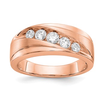 14k Rose Gold Brushed/Polished Men's Band Mounting