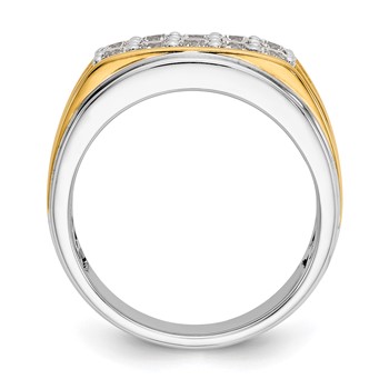 True Origin 14K Two-tone Men's 1 carat Lab Grown Diamond VS/SI  D E F  Band — alternate view