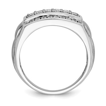 True Origin 14K White Gold Men's 7/8 carat Lab Grown Diamond VS/SI  D E F  Brushed and Polished Band — alternate view