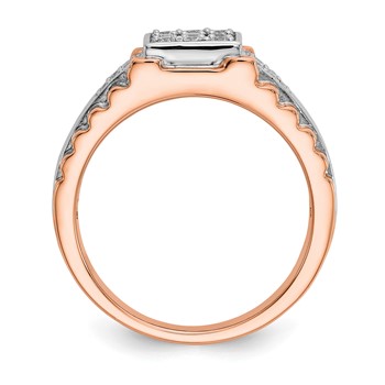 True Origin 14K Two-tone Men's 1/2 carat Lab Grown Diamond VS/SI  D E F  Brushed and Polished Band — alternate view