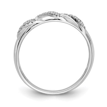 14K White Gold AA Quality 1/15 carat Diamond Trio Ladies Complete Wedding Band — alternate view