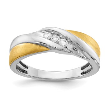 14k White & Yellow Gold Diamond Men's Ring Mounting