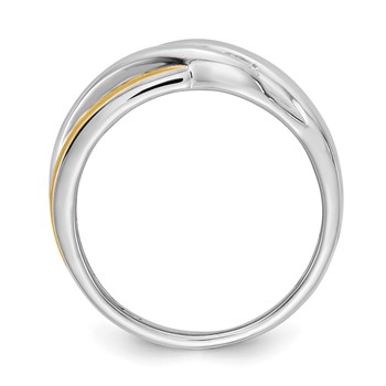 14k White & Rose Gold Diamond Men's Ring — alternate view