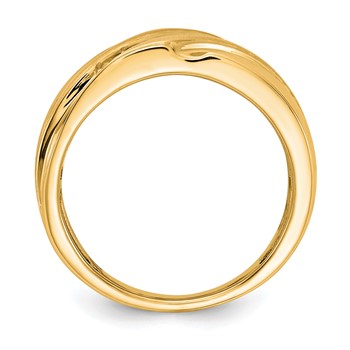 14k Yellow Men's Ring, Satin: Up&Down Mounting Only — alternate view