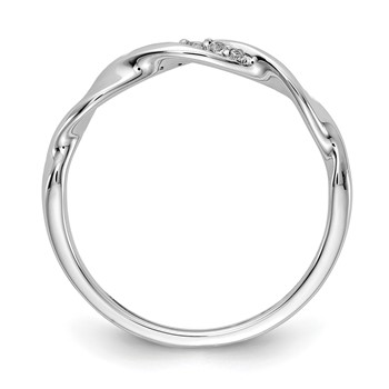 14k White Gold 1/20 carat Diamond Fancy Twist Ring — alternate view
