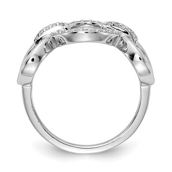 14k White Gold 1/6 carat Diamond Fancy Circles Ring — alternate view