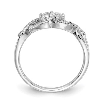 14k White Gold 2-Stone 1/4 carat Diamond Fancy Ring — alternate view