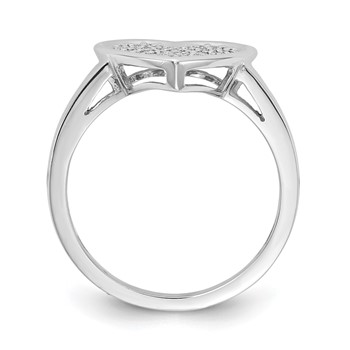 14k White Gold 1/4 carat Diamond Pave Heart Ring — alternate view