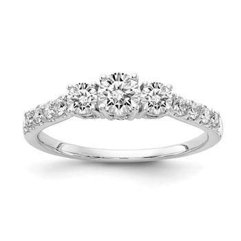 14kr Lab Grown Diamond VS/SI+ G+ 3-Stone Engagement Ring