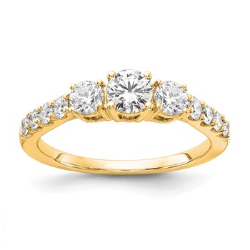 14k Yellow TRUE ORIGIN Lab Grown Dia VS+ F+ 1 ctw Complete 3 Stone