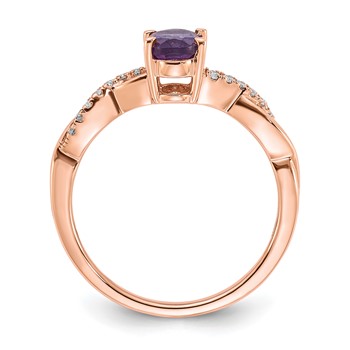 Sterling Silver RP Amethyst & CZ Ring — alternate view