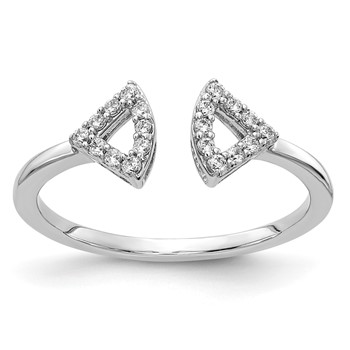 14k White Gold 1/8 carat Diamond Triangles Ring