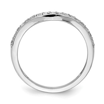 14k White Gold 3mm 1/3 carat Diamond Curved Ring Guard — alternate view