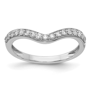 14k White Gold 3mm 1/3 carat Diamond Curved Ring Guard