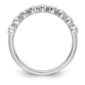 14k White Gold 9-stone Bezel-set Dia Band, mtg only, blank — alternate view