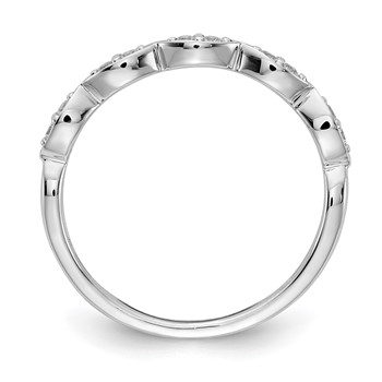 14k White Gold 3mm 1/6 carat Diamond Fancy Band — alternate view