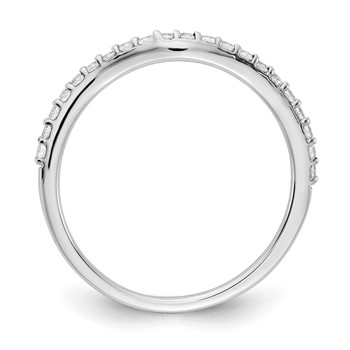 14k White Gold 2mm 1/5 carat Diamond Curved Band — alternate view