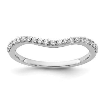 14k White Gold 2mm 1/5 carat Diamond Curved Band