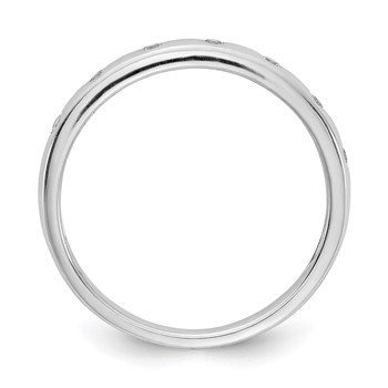 14k White Gold 2mm 7-stone 1/6 carat Diamond Band — alternate view