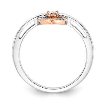10k Two-tone Heart Diamond Ring — alternate view