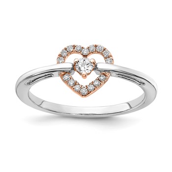 10k Two-tone Heart Diamond Ring