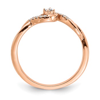 10k Rose Gold Polished Twisted Diamond Ring — alternate view