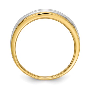 14k Two-tone 5-Stone 1/4 carat Diamond Complete Men's Channel Band — alternate view