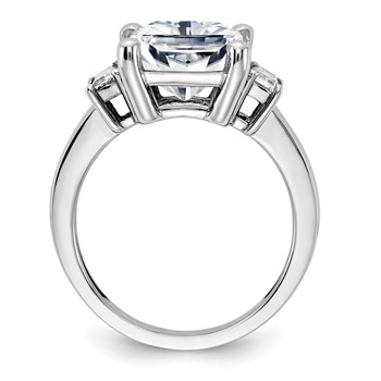 14K White Gold 3-Stone Engagement Ring Mounting — alternate view