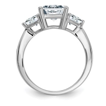 14K White Gold 3-Stone Engagement Ring Mounting — alternate view