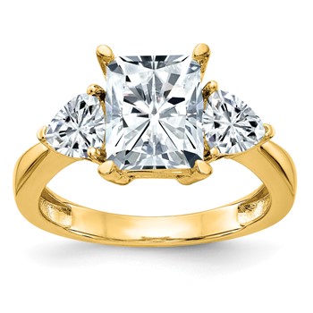 14K 3-Stone Engagement Ring Mounting