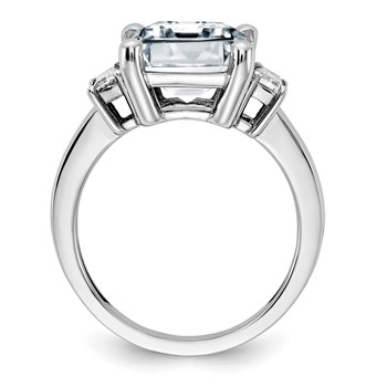 14K White Gold 3-Stone Engagement Ring Mounting — alternate view