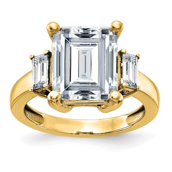 14K 3-Stone Engagement Ring Mounting