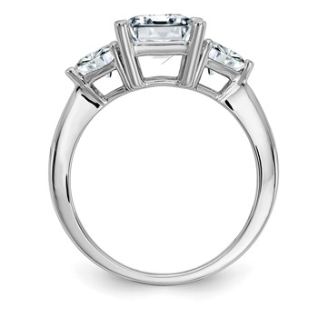 14K White Gold 3-Stone Engagement Ring Mounting — alternate view