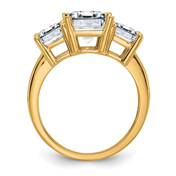 14K Emerald-cut 3-Stone Engagement Ring Mounting — alternate view