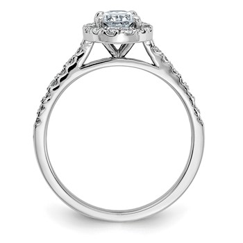 14K White Gold Oval & Round Halo Engagement Ring Mounting — alternate view