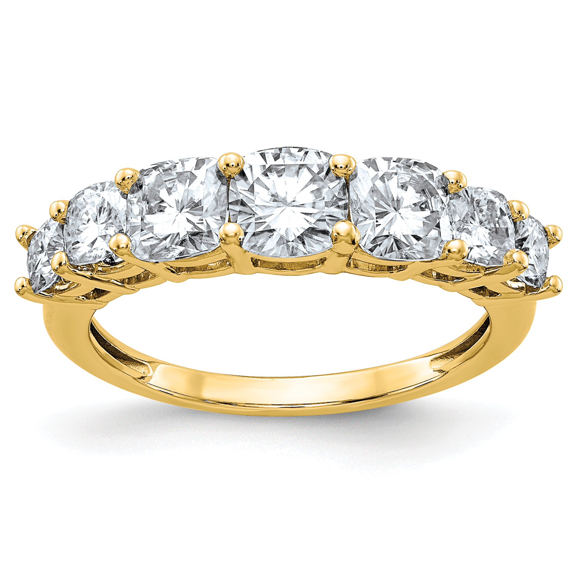 14k 1 7/8ct. 7 Stone G H I True Light Moissanite Band