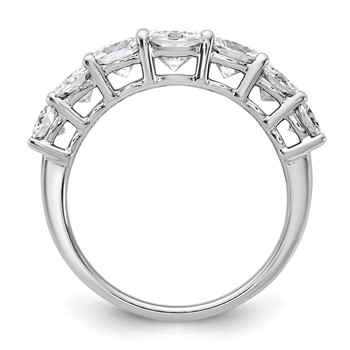 14k White Gold 2 3/8 carat Lab Grown Diamond VS+ F+ Cushion Complete Seven Stone Band — alternate view