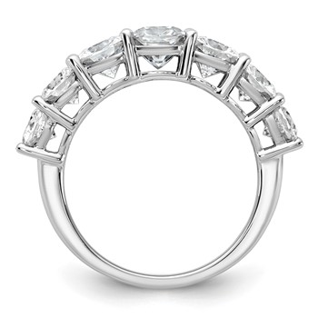 14k White Gold 3 1/3 carat Lab Grown Diamond VS+ F+ Cushion Complete Seven Stone Band — alternate view