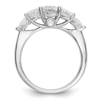 14k White Gold 2 1/6 carat Lab Grown Diamond VS+ F+ Complete Five Stone Band — alternate view