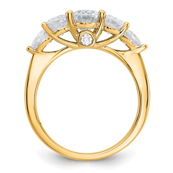 14k 2 1/6 carat Lab Grown Diamond VS+ F+ Complete Five Stone Band — alternate view