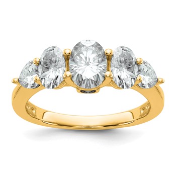 14k 2 1/6 carat Lab Grown Diamond VS+ F+ Complete Five Stone Band