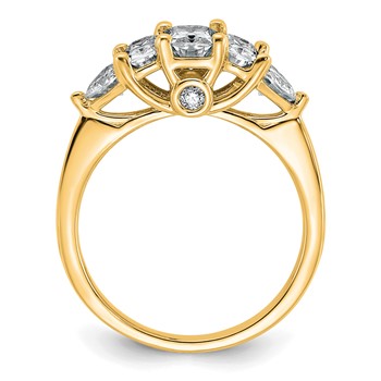 14k 1 3/4 carat Lab Grown Diamond VS+ F+ Radiant and Trillion Five Stone Complete Band — alternate view