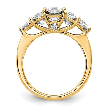 14k 2 3/4 carat Lab Grown Diamond VS+ F+ Radiant and Trillion Five Stone Complete Band — alternate view