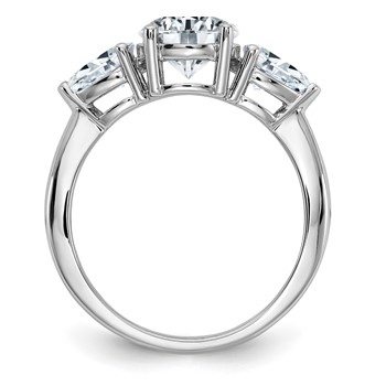 14K White Gold 3-Stone Engagement Ring Mounting — alternate view