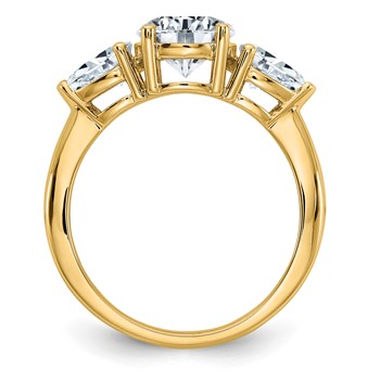 14K 3-Stone Engagement Ring Mounting — alternate view