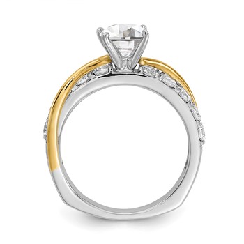 14k Two-tone Diamond Semi-Mount Engagement Ring — alternate view