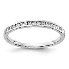 Image of 14k White Gold 1/6 carat Lab Grown Diamond VS/SI+ G+ Complete Channel Set Band