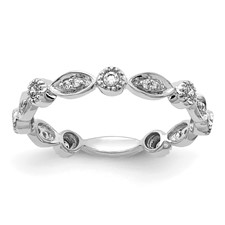 Image of 14k White Gold 1/5 carat Lab Grown Diamond VS/SI+ G+ Complete Fashion Band