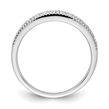 14k White Gold 3mm 3/8 carat Diamond Beaded Edge Band — alternate view