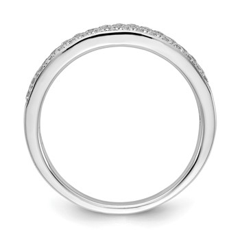 14k White Gold 2-row Diamond Band — alternate view